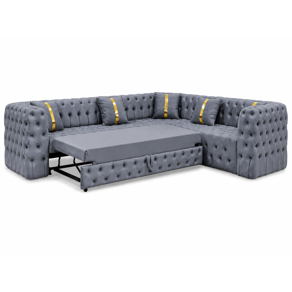 Canapea extensibilă California IMPACT MOB, 270x270cm, tapitată cu catifea, culoare extreme, confort și stil modern.