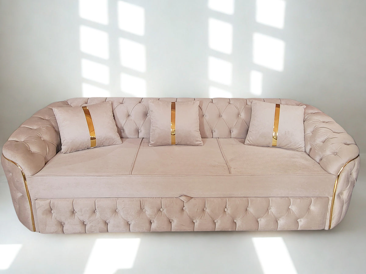 Canapea catifea - 3 locuri - Lugano