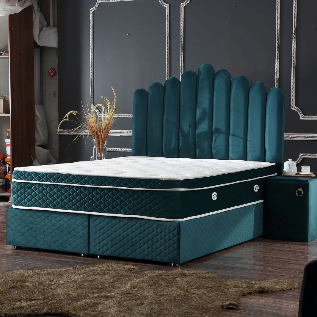 Pat Tapițat Catania 160x200 cu Ladă de Depozitare și Saltea Inclusă – Confort și Stil