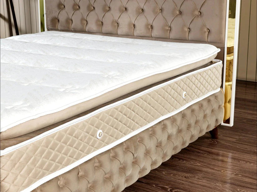 Pat Tapițat Enzo 160x200 cm cu Ladă de Depozitare și Saltea Inclusă – Confort și Funcționalitate Premium