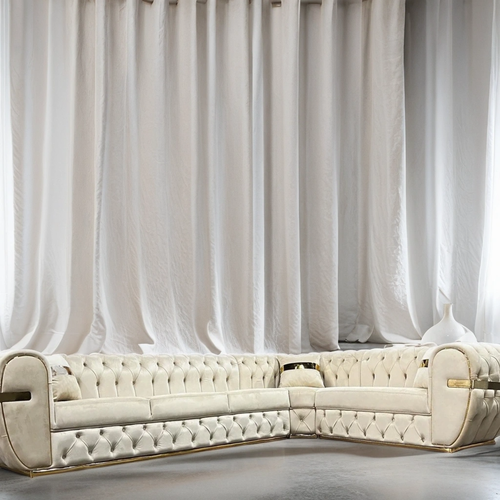 Colțar catifea, fix, Cicago - Stil Chesterfield