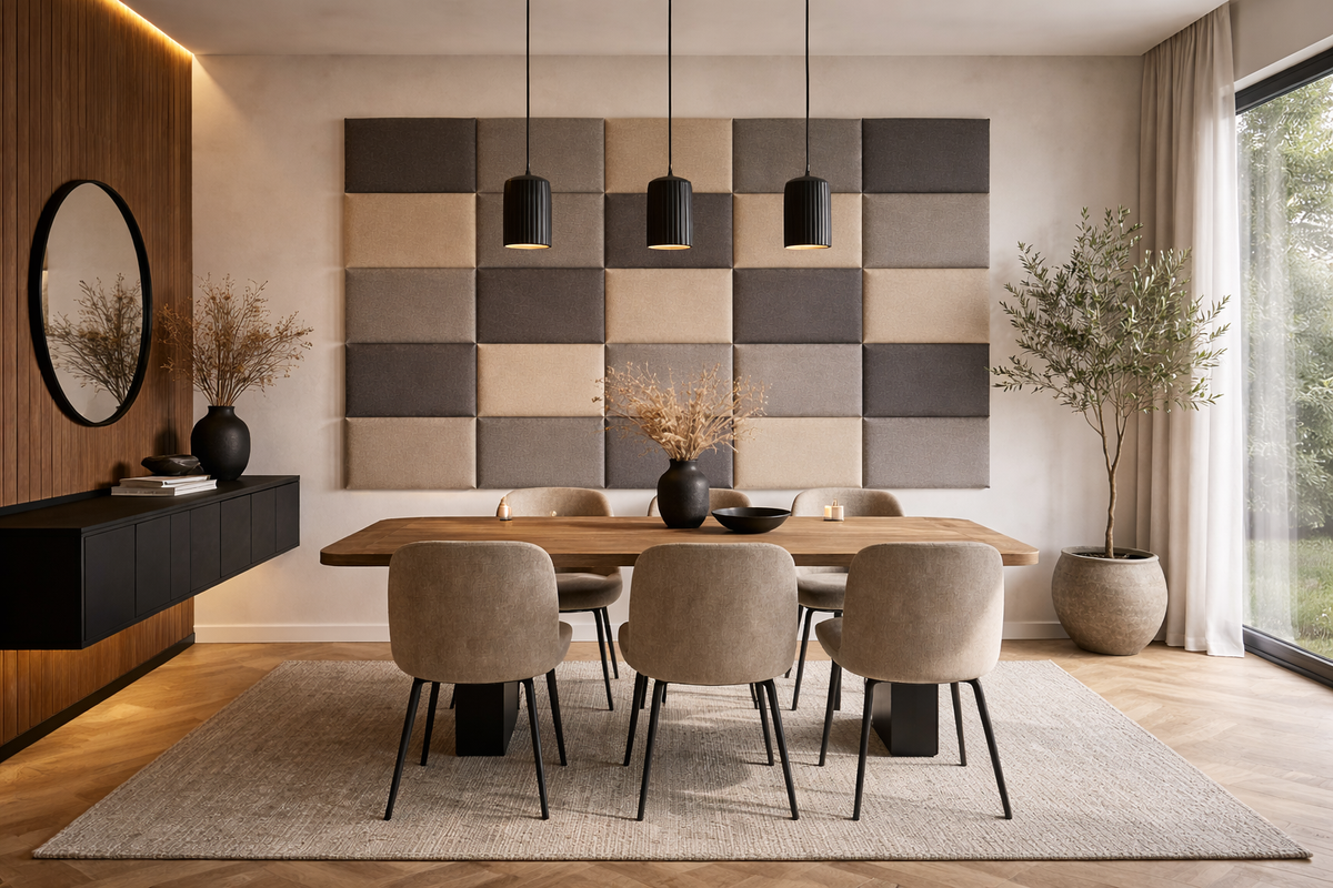 Panou decorativ tapițat dreptunghiular, 30x60cm, pentru interior, cu textură plăcută, de la brandul IMPACT MOB