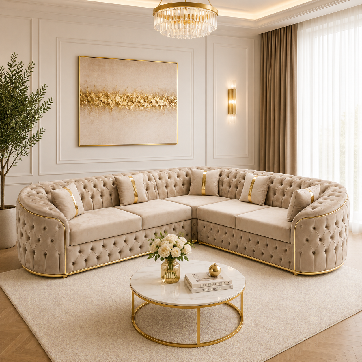 Coltar Lugano Fix / Extensibil 270 cm x270 cm tapitat catifea Culoare 03
