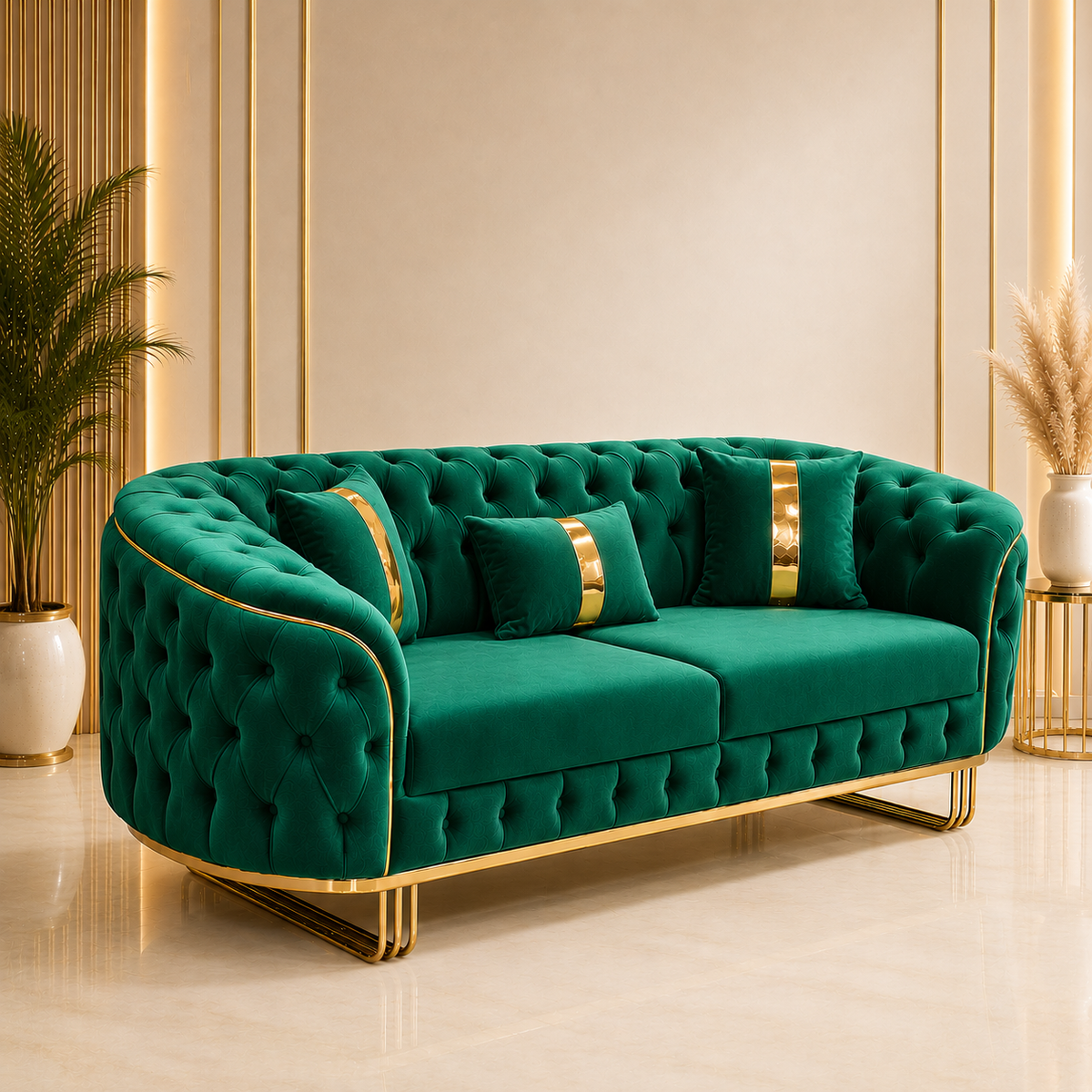 Canapea Fixa 3 locuri Baloon tapitat catifea 235x90 cm Culoare 12