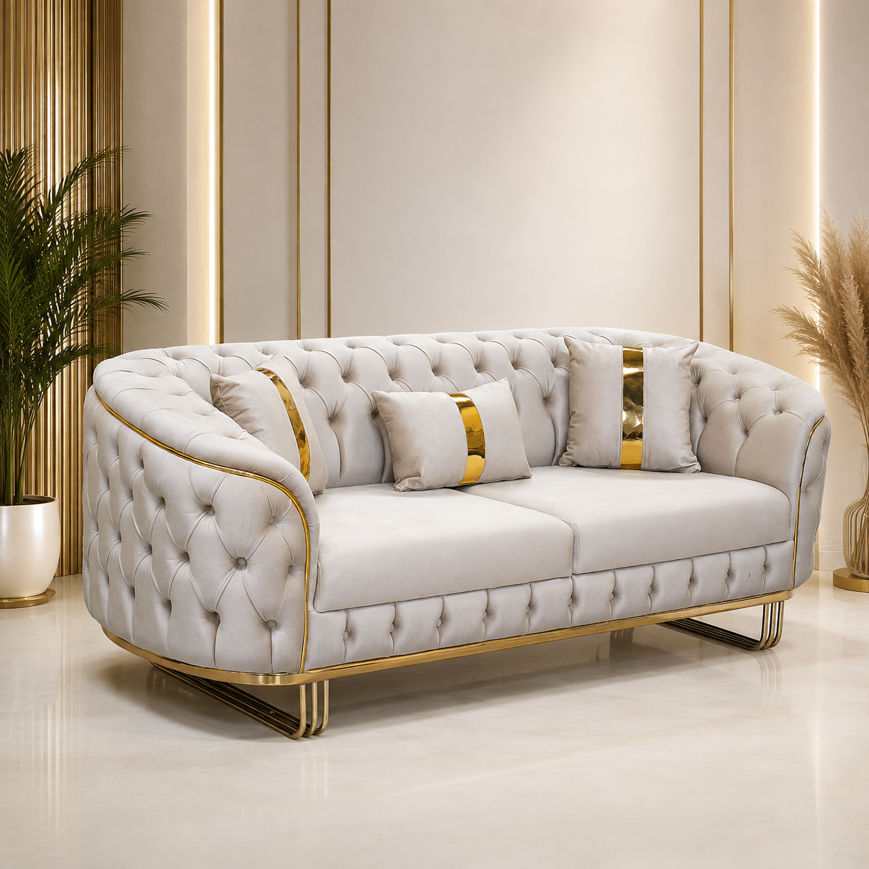 Canapea Fixa 3 locuri Baloon tapitat catifea 235x90 cm Culoare 01