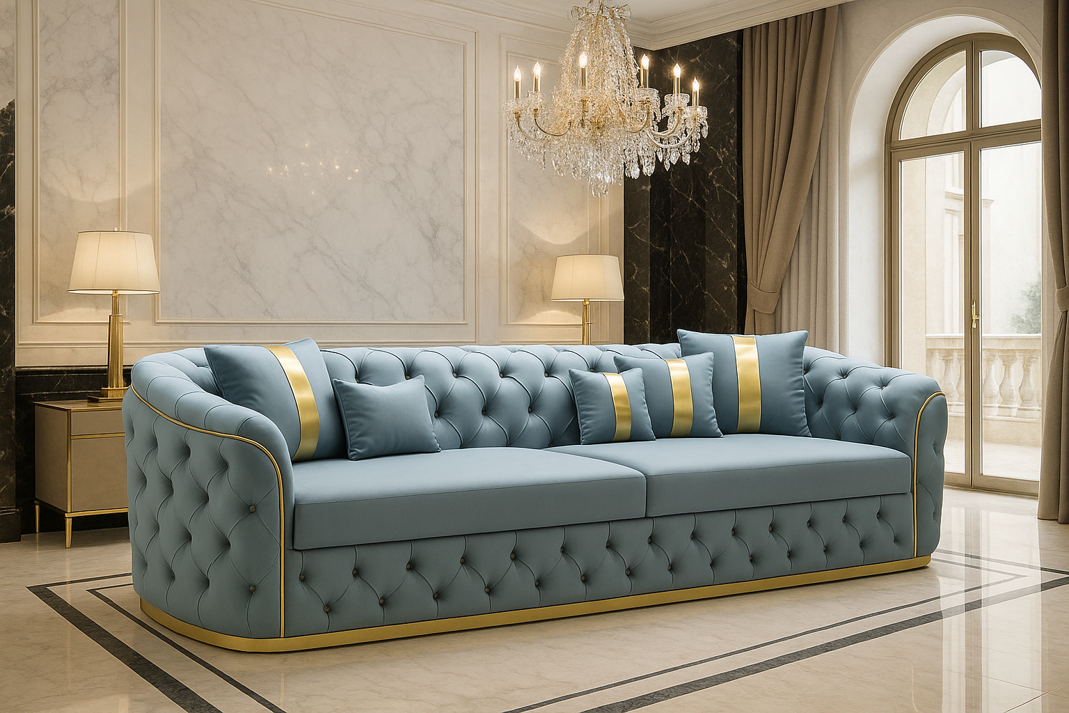 Canapea catifea, 4 persoane, fixă, Lugano