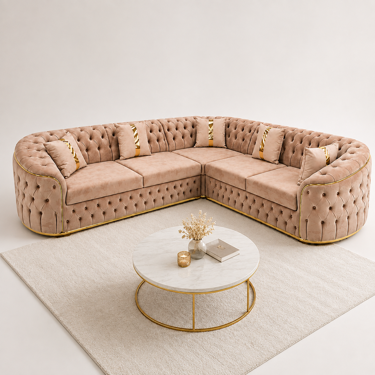 Coltar Lugano Fix / Extensibil 270 cm x270 cm tapitat catifea Culoare 01