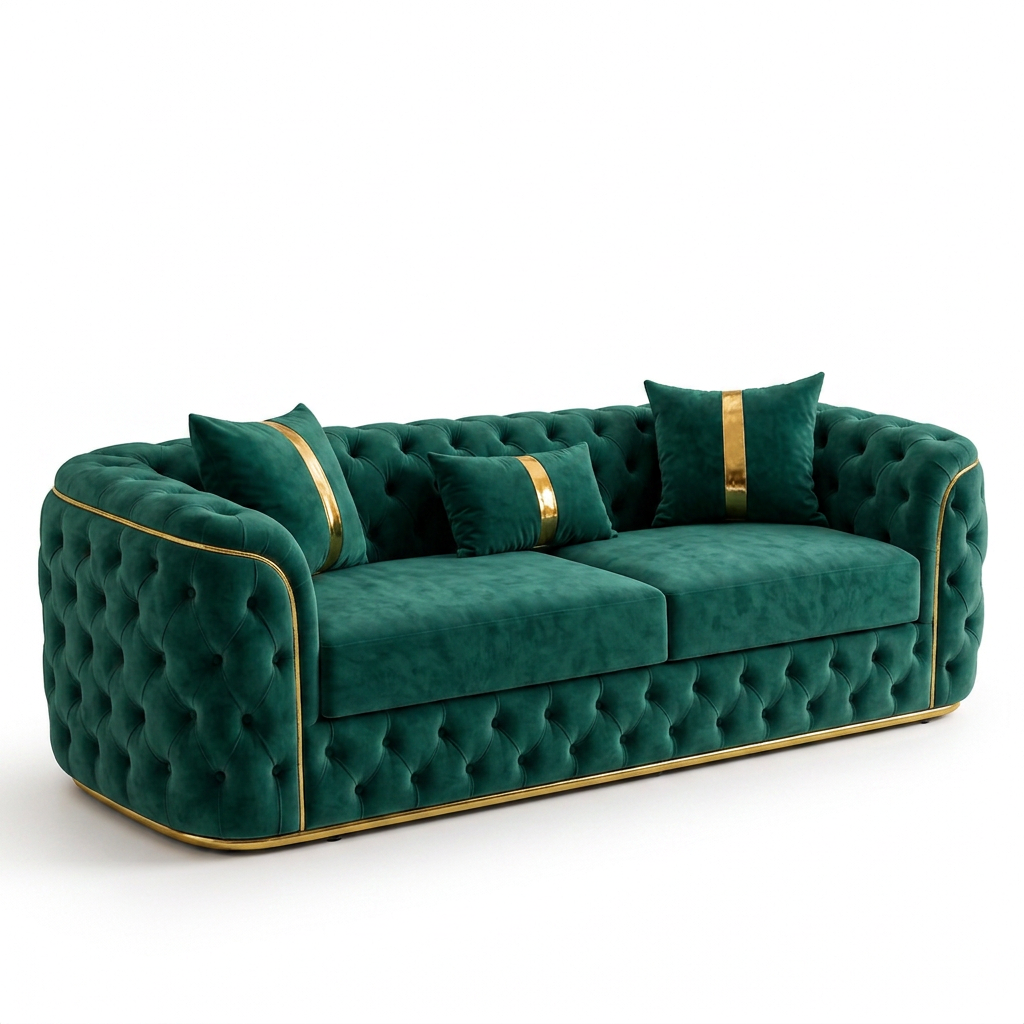 Set Canapea Fixă + 2 Fotolii + Măsuță de Cafea Lugano – Culoare 12