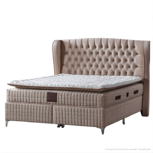 Impact Mob Olivia velvet boxspring with storage, featuring a plush headboard and included mattress for comfortable sleeping.