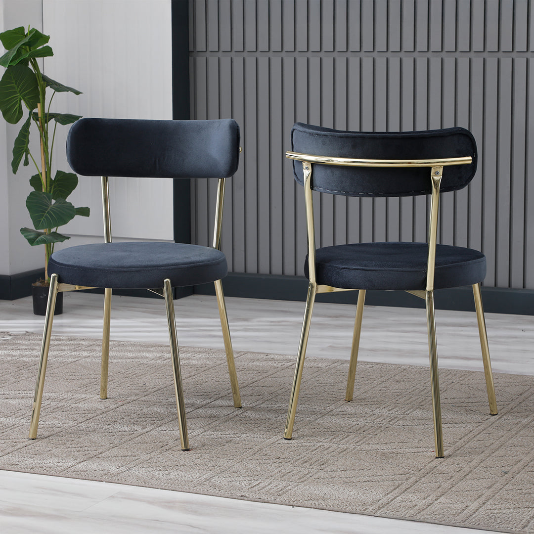 Scaun tapițat, catifea, picioare aurii, Tedy