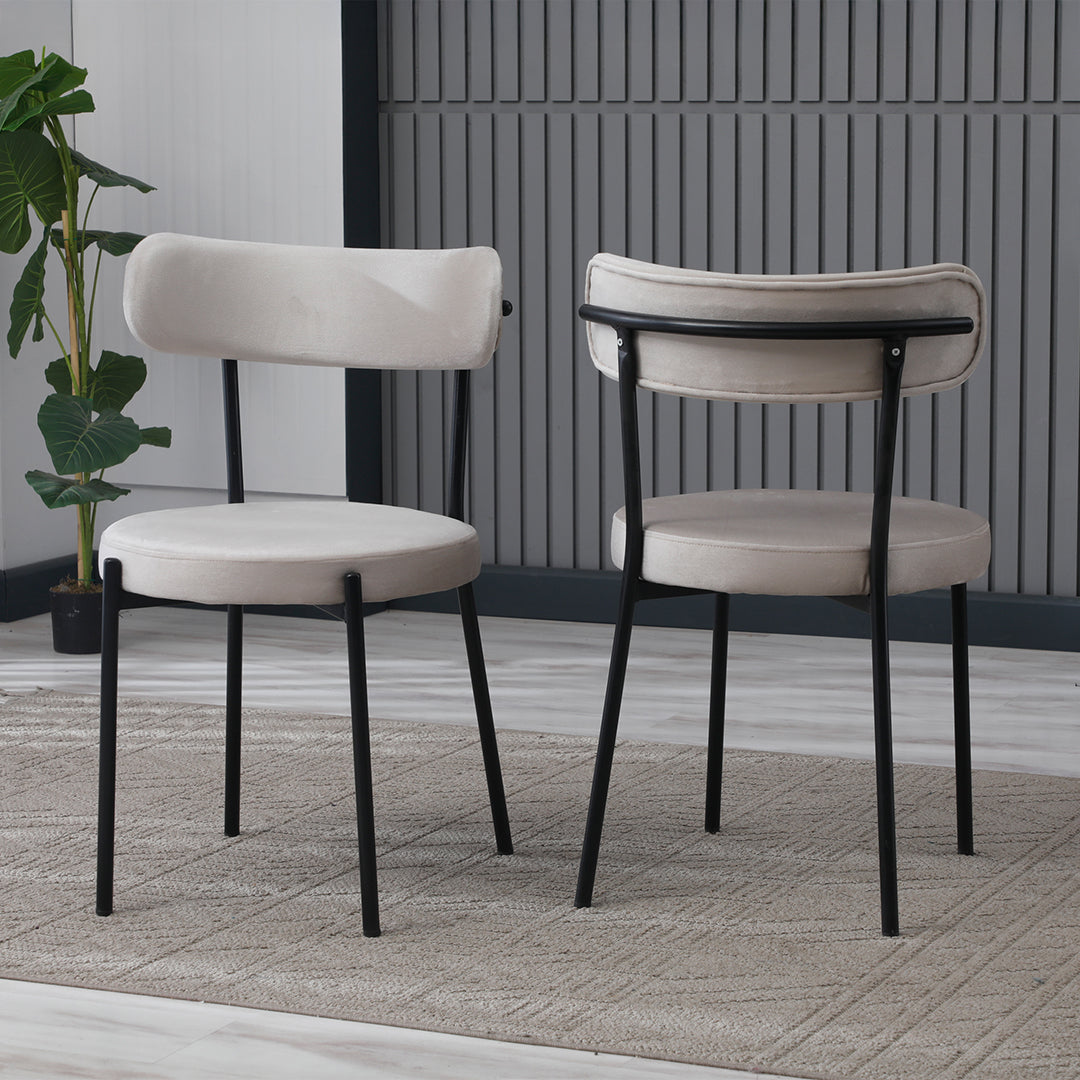 Scaun tapițat, catifea, picioare negre, Tedy