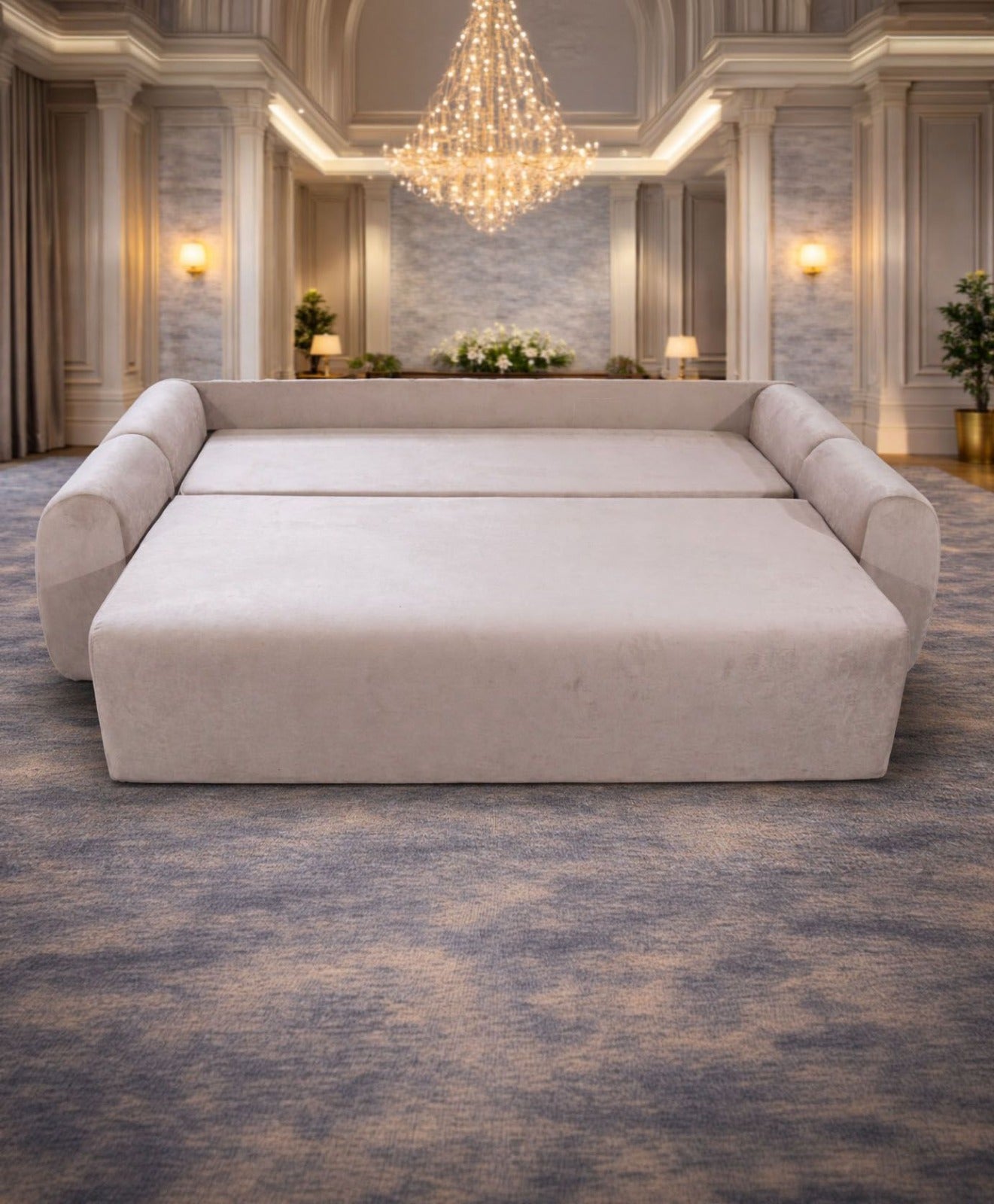 Canapea extensibilă Athena de la IMPACT MOB, cu ladă de depozitare, în nuanță modernă și design elegant.