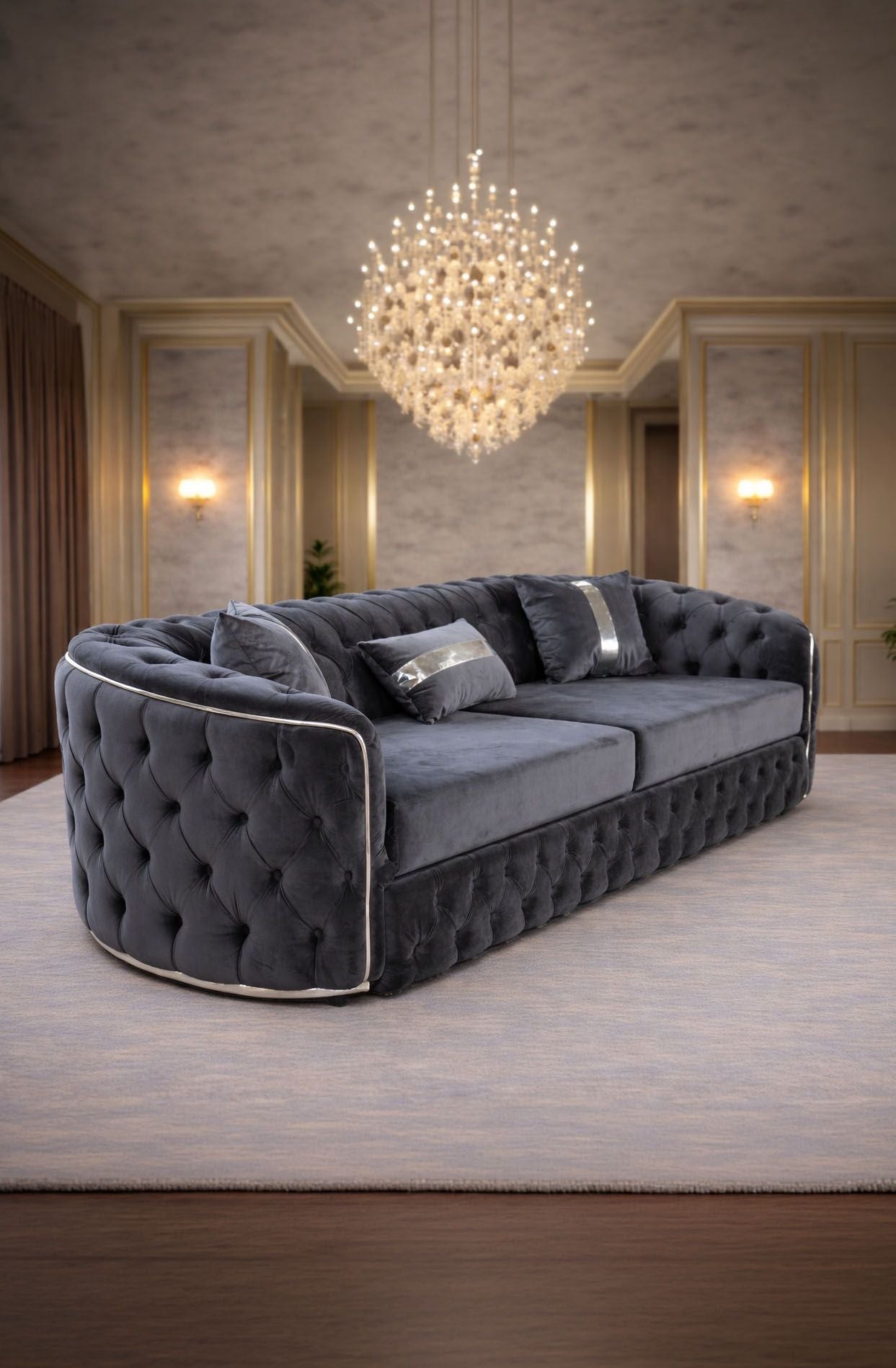 Canapea Lugano 3 locuri Extensibila tapitat catifea