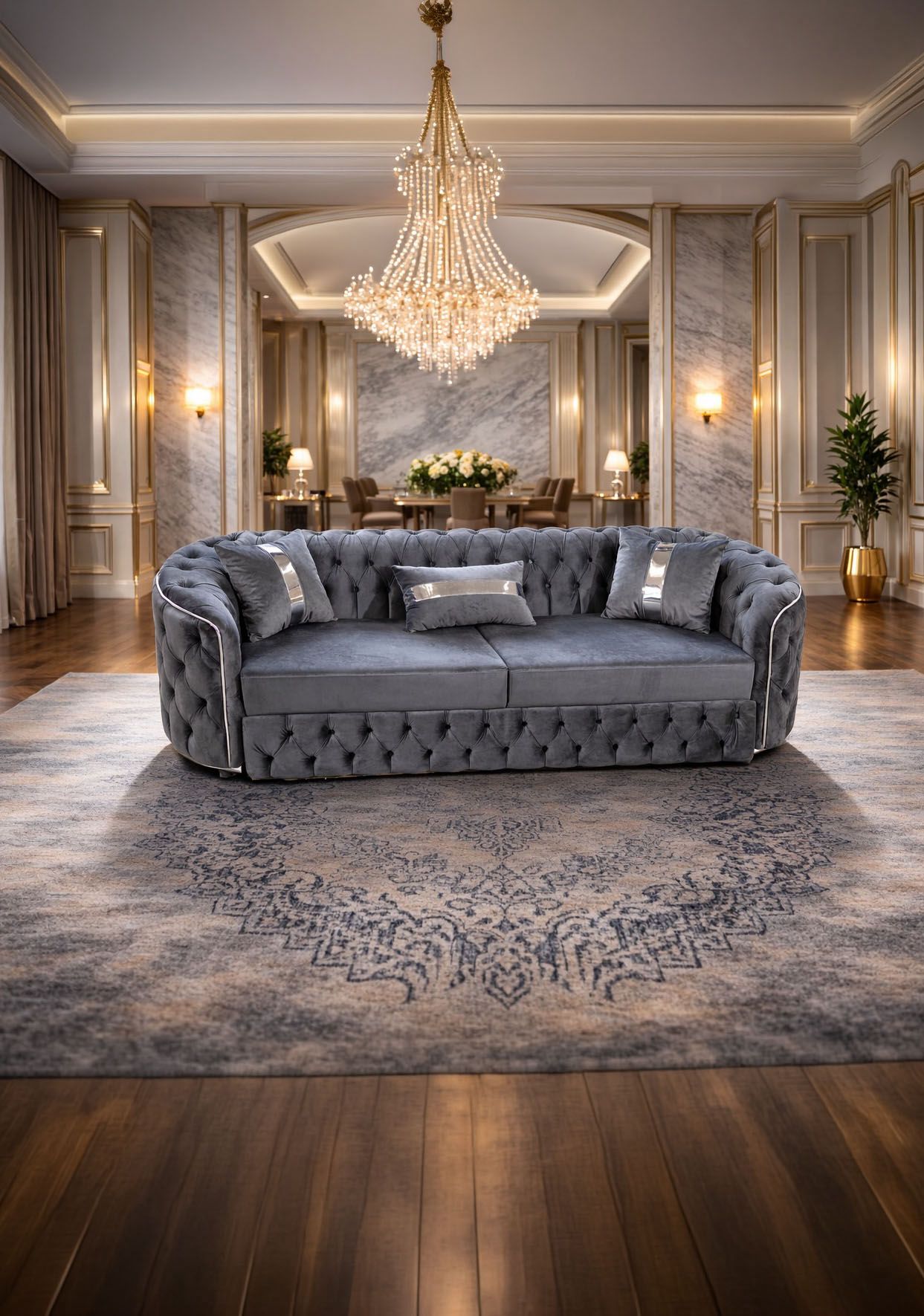 Canapea Lugano 3 locuri Extensibila tapitat catifea