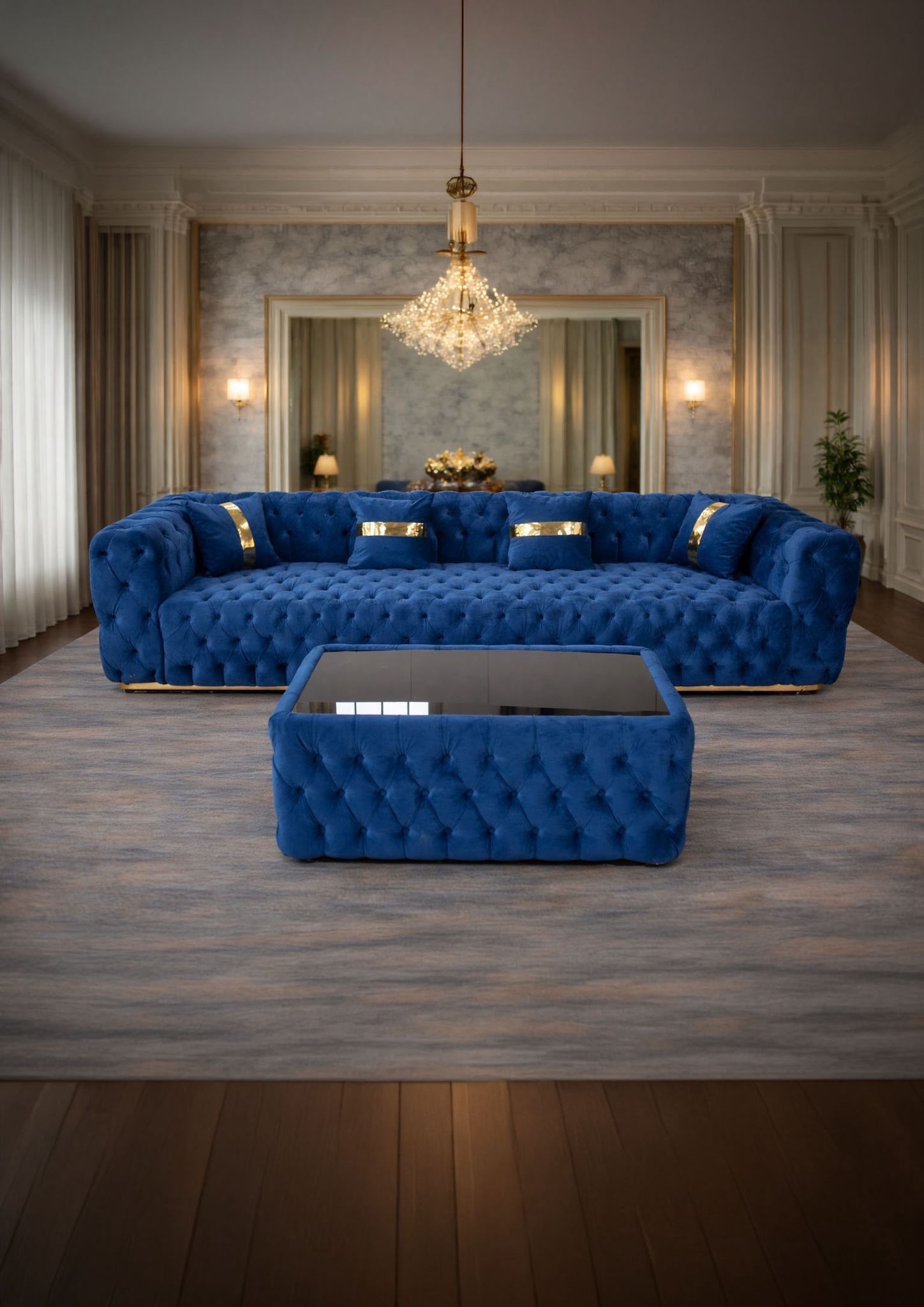 Canapea California tapitat catifea in deep green, showcasing plush upholstery and modern design by IMPACT MOB.