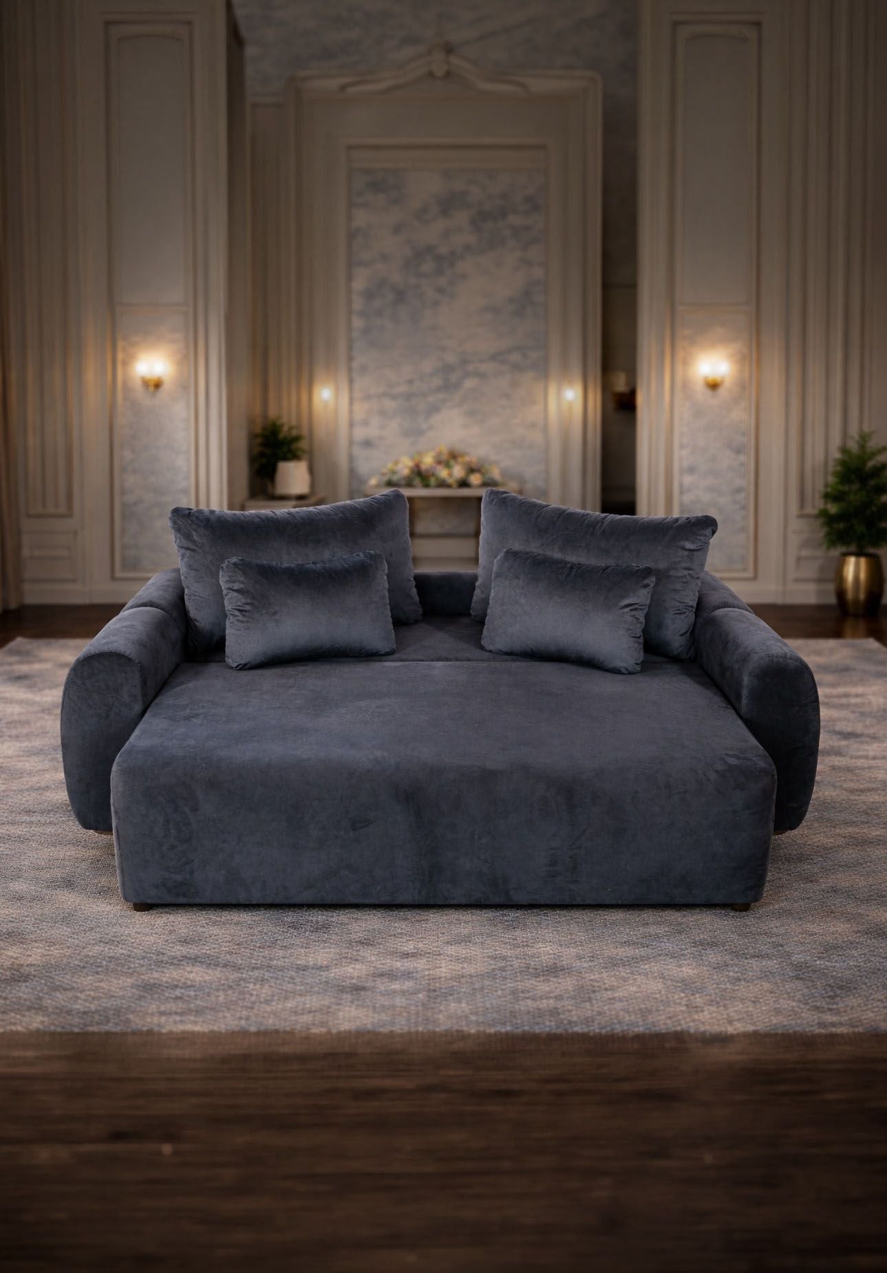 Canapea extensibilă Athena de la IMPACT MOB, cu ladă de depozitare, în nuanță modernă și design confortabil.