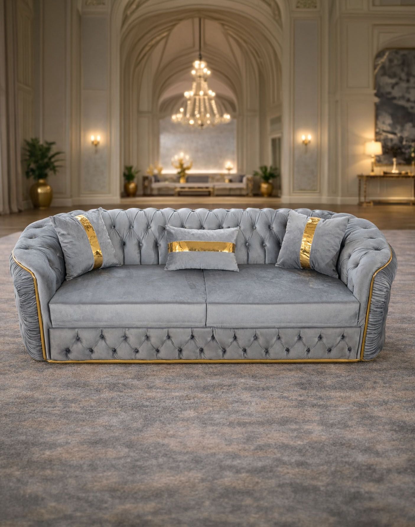 Impact Mob Xtreme three-seat sofa set with two armchairs and a coffee table, featuring modern fabric upholstery and stylish design.