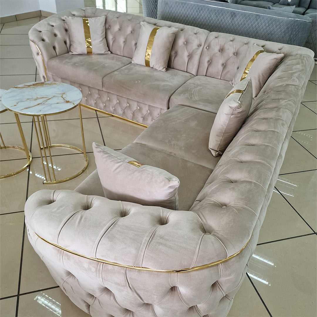Coltar Lugano Fix / Extensibil 270 cm x270 cm tapitat catifea Culoare 01