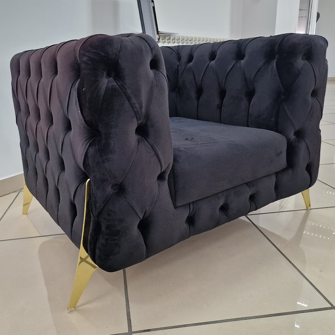 Fotoliu catifea, Kansas - Stil Chesterfield