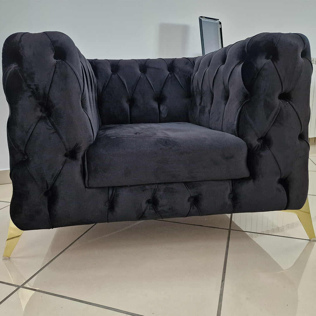 Fotoliu catifea, Kansas - Stil Chesterfield