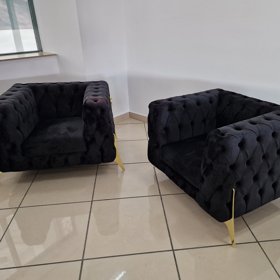 Fotoliu catifea, Kansas - Stil Chesterfield