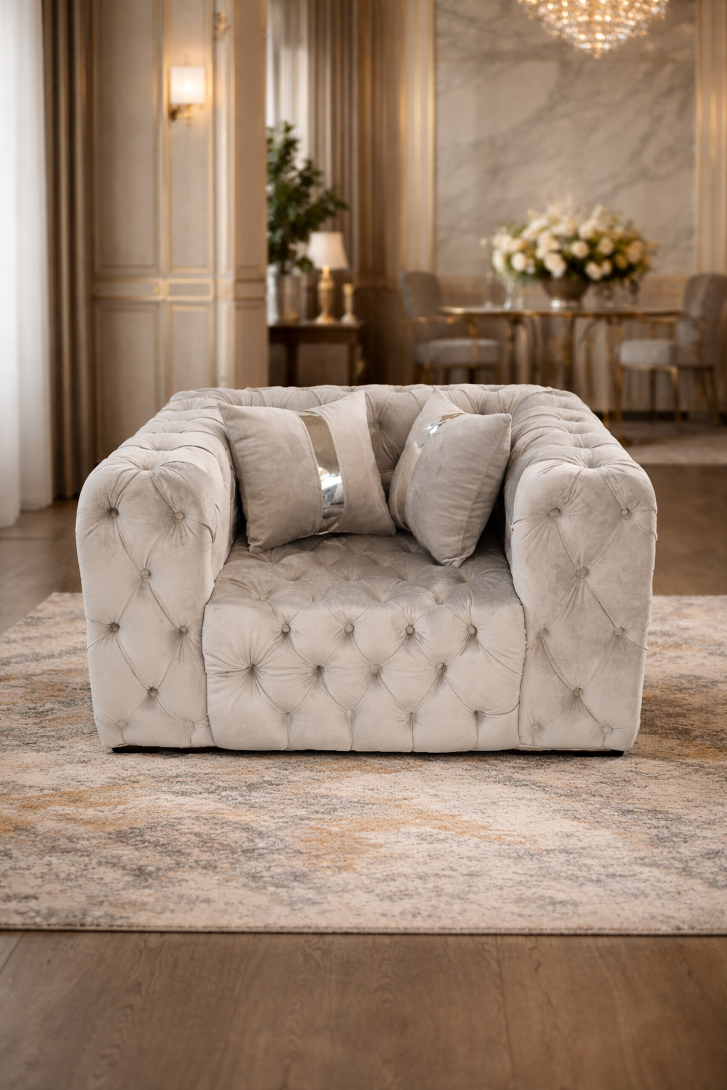Set canapea extensibilă 3 locuri și 2 fotolii cu măsuță de cafea IMPACT MOB, design modern și confortabil pentru living.