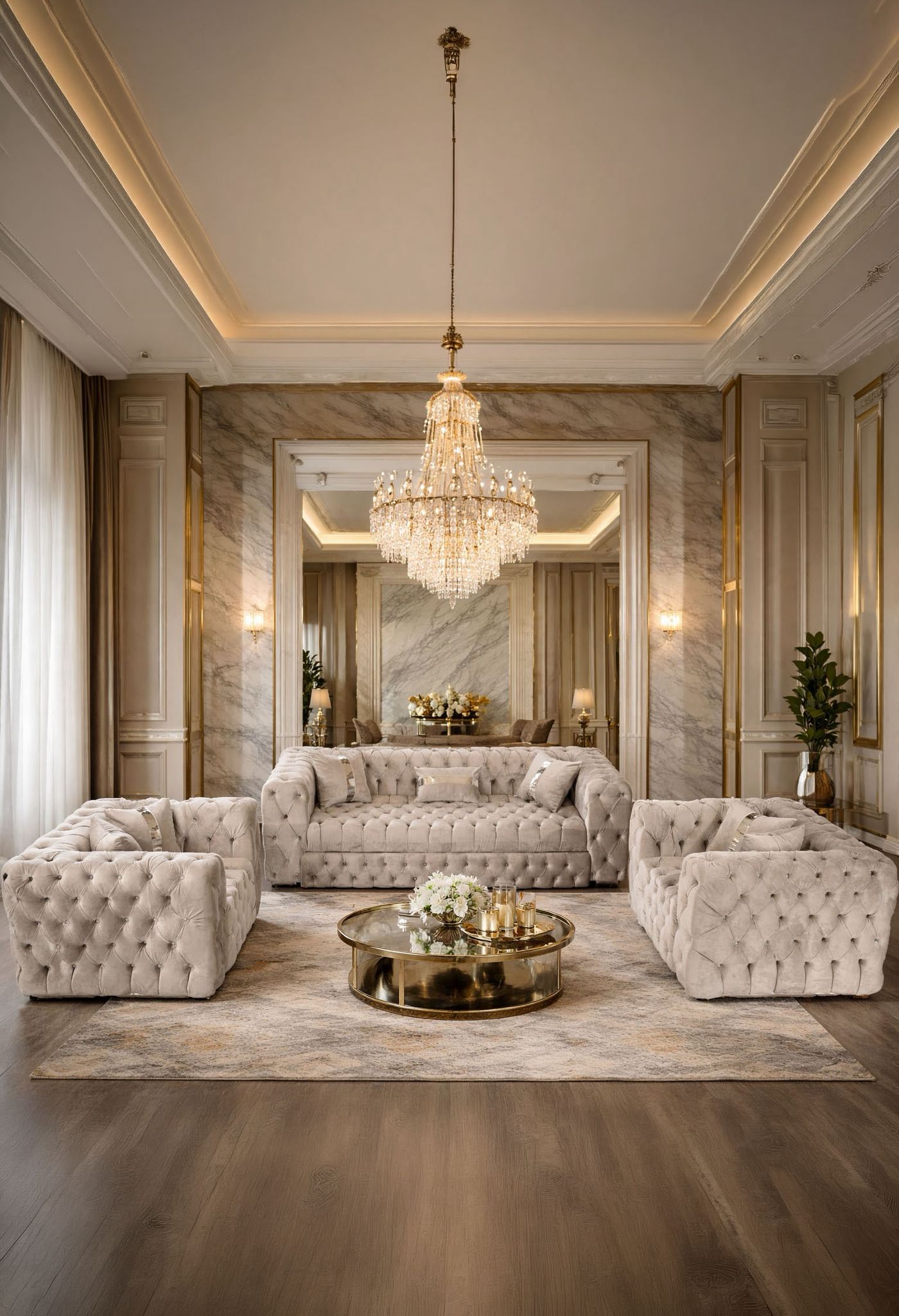 California – Set canapea 3 locuri extensibilă cu 2 fotolii și măsuță de cafea