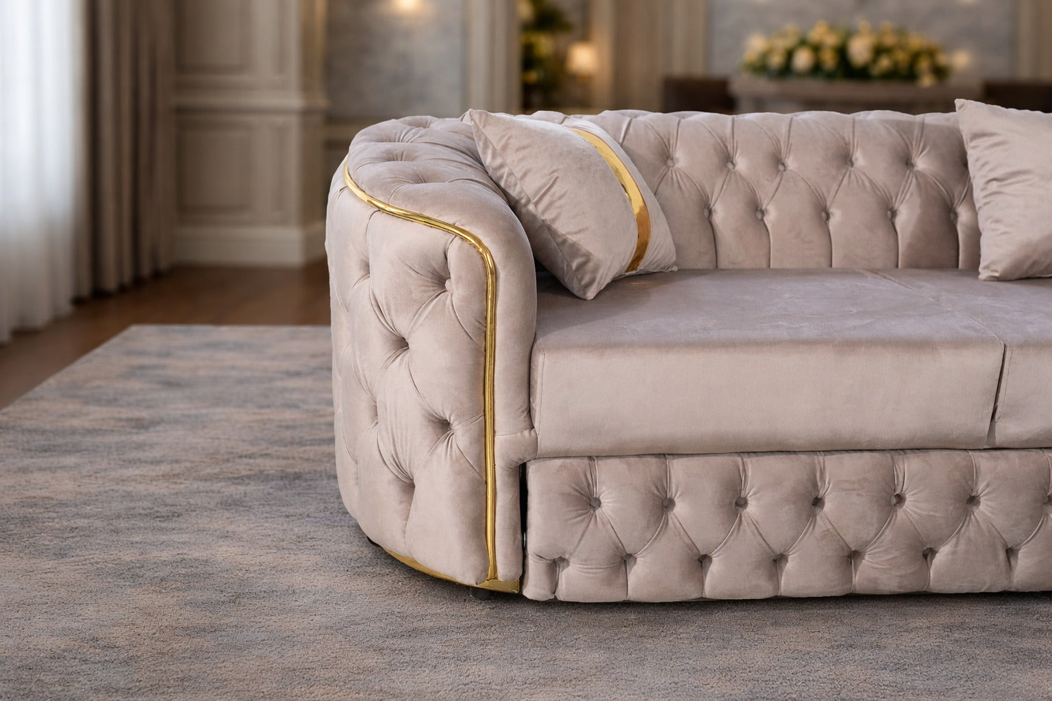 Coltar Lugano Extensibil 270x270 cm tapitat catifeaa