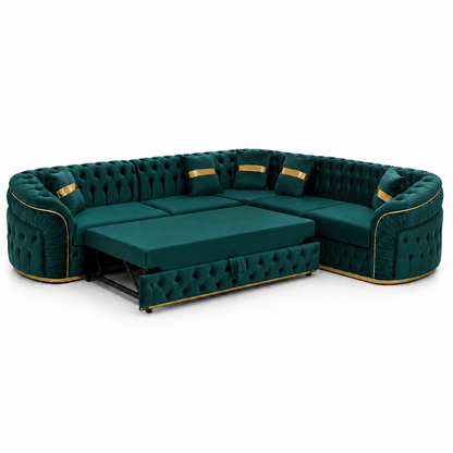 Colțar extensibil IMPACT MOB Xtreme, tapitat cu catifea, dimensiuni 270cm x 270cm, design modern și confortabil