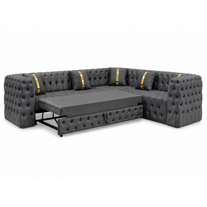 Canapea extensibilă California IMPACT MOB, 270x270cm, tapitată cu catifea, design modern și confortabil.