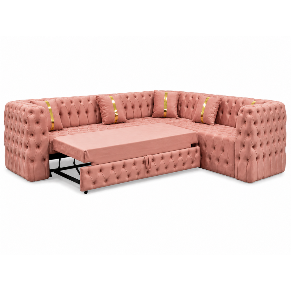 Canapea extensibilă California IMPACT MOB, tapitată cu catifea, dimensiuni 270x270 cm, design modern și confortabil.
