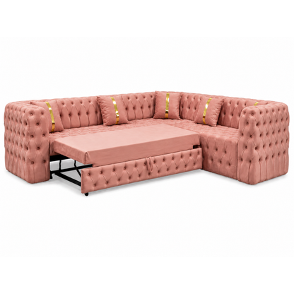 Canapea extensibilă California IMPACT MOB, tapitată cu catifea, dimensiuni 270x270 cm, design modern și confortabil.