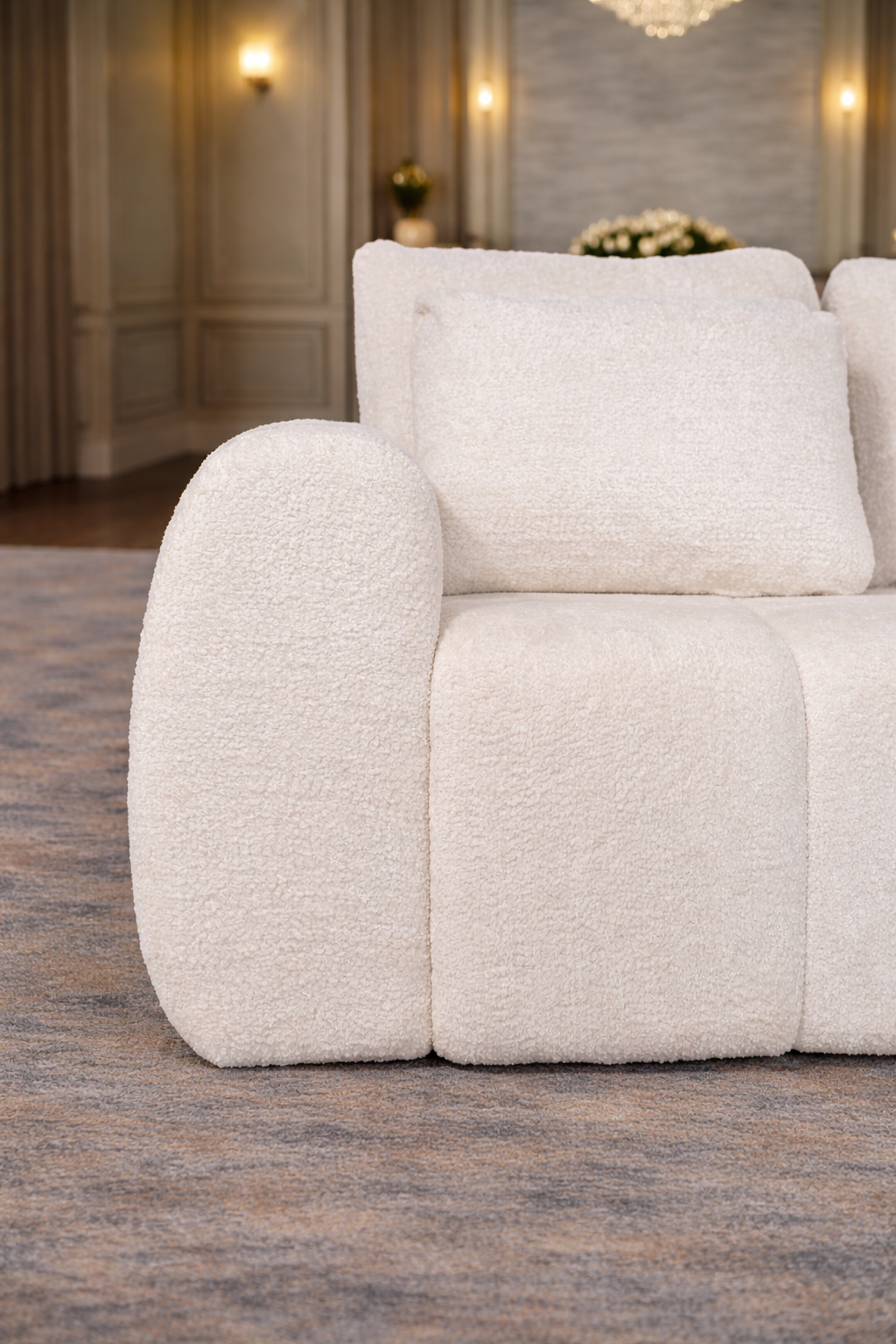 Lisabona extensible sofa bed with built-in storage drawer by IMPACT MOB, featuring fabric upholstery and modern design.