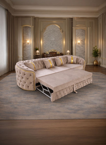 Canapea extensibilă IMPACT MOB Lugano pentru 4 persoane, cu tapițerie confortabilă și design modern în fotografie.