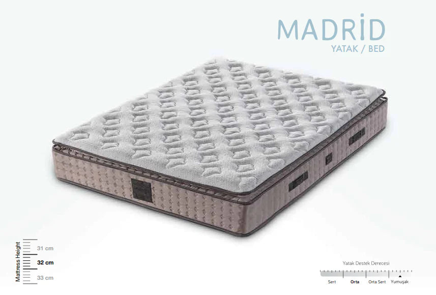 Pat tapițat cu saltea inclusă, ladă depozitare, somieră rabatabilă, catifea – Model Boxspring Madrid