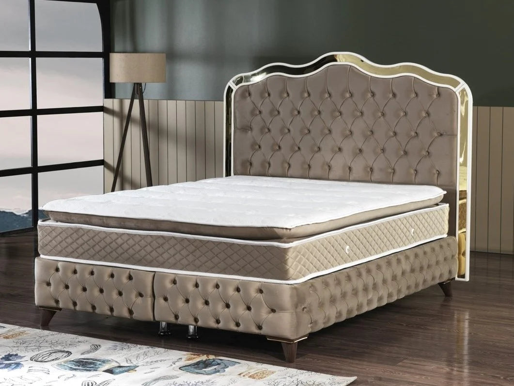 Pat Tapițat Enzo 160x200 cm cu Ladă de Depozitare și Saltea Inclusă – Confort și Funcționalitate Premium
