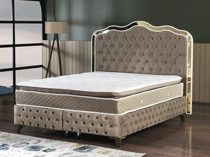 Pat Tapițat Enzo 160x200 cm cu Ladă de Depozitare și Saltea Inclusă – Confort și Funcționalitate Premium