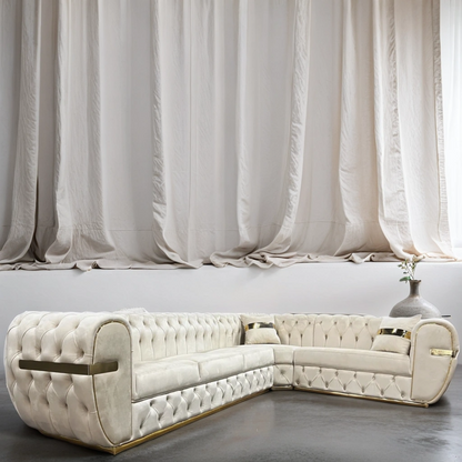 Colțar catifea, fix, Cicago - Stil Chesterfield