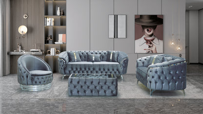 Canapea Fixa 3 locuri Cavali tapitat catifea 235x90 cm culoare 24