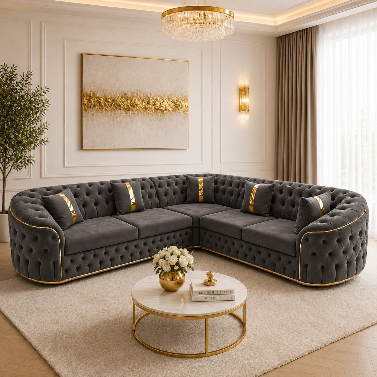 Coltar Lugano Fix / Extensibil 270 cm x270 cm tapitat catifea Culoare 25