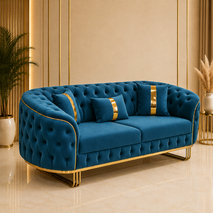 Canapea Fixa 3 locuri Baloon tapitat catifea 235x90 cm Culoare 19
