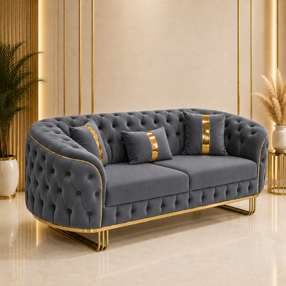 Canapea Fixa 3 locuri Baloon tapitat catifea 235x90 cm Culoare 24