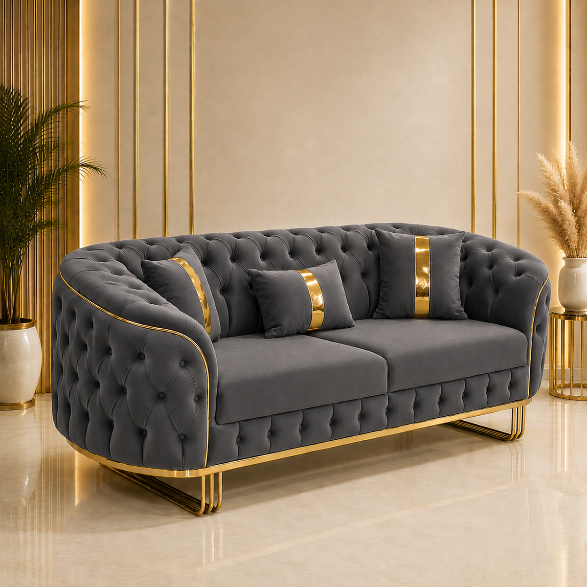 Canapea Fixa 3 locuri Baloon tapitat catifea 235x90 cm Culoare 25