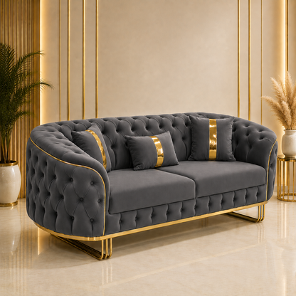 Canapea Fixa 3 locuri Baloon tapitat catifea 235x90 cm Culoare 25