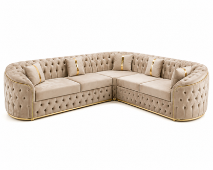 Coltar Lugano Fix / Extensibil 270 cm x270 cm tapitat catifea Culoare 24