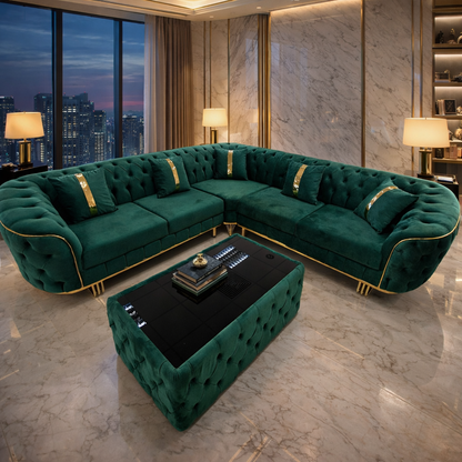 Baloon 270x270 cm sofa by IMPACT MOB, upholstered in soft velvet with a modern design and comfortable seating.