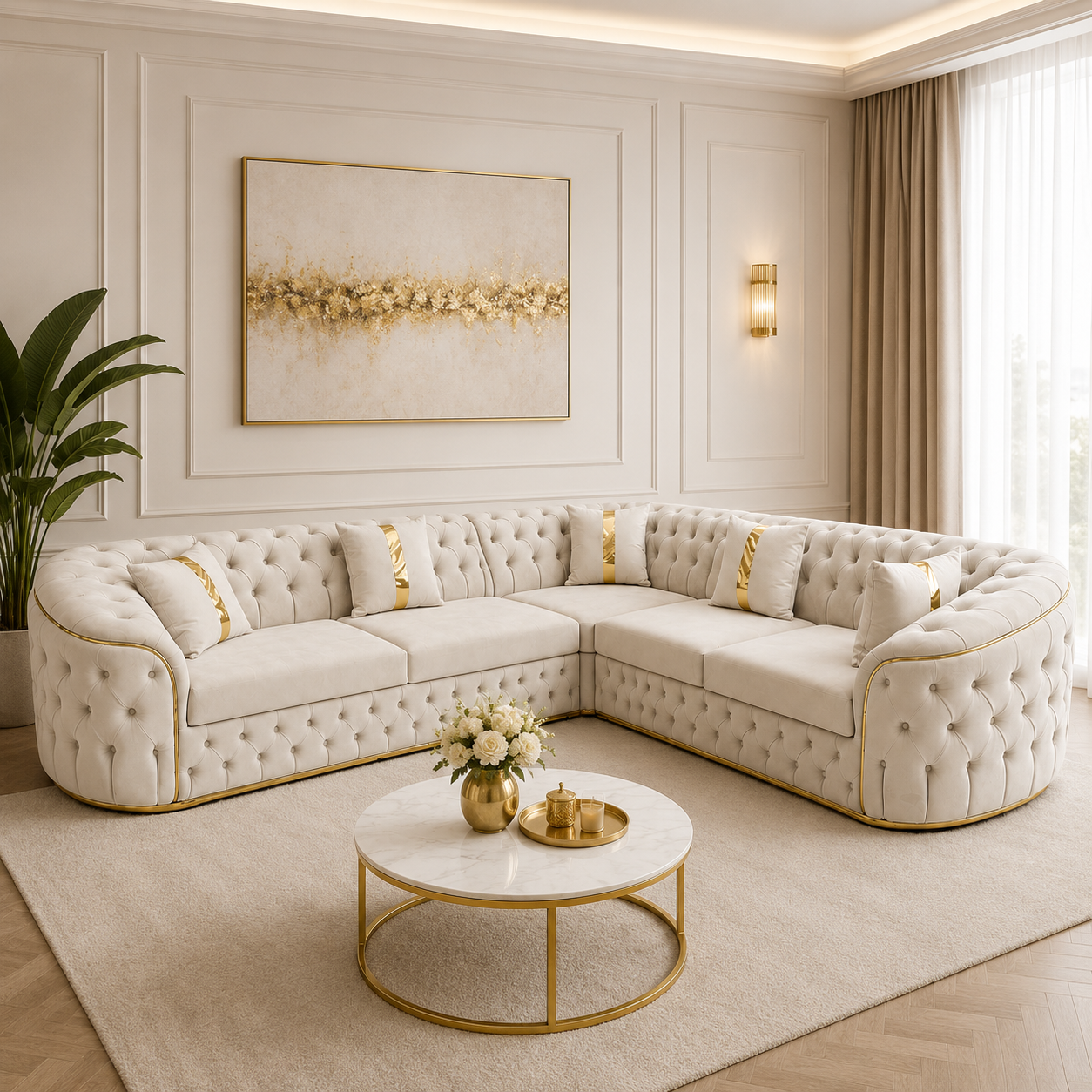 Coltar Lugano Fix / Extensibil 270 cm x270 cm tapitat catifea Culoare 01