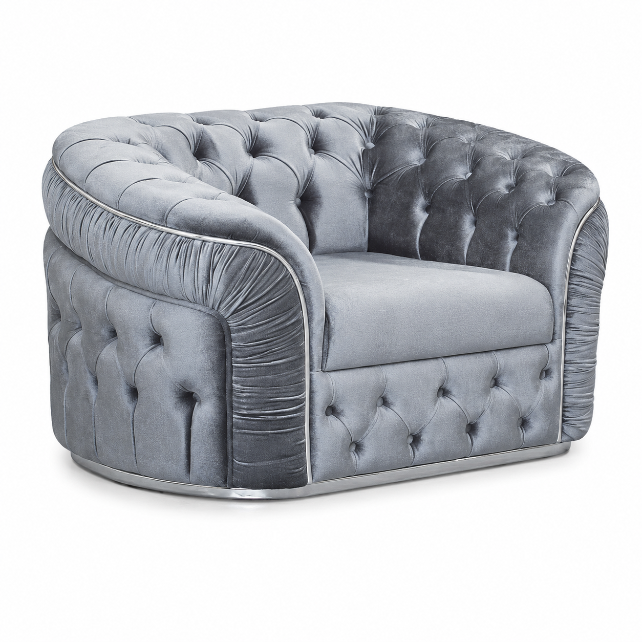 Fotoliu Extreme tapitat cu catifea, brand IMPACT MOB, cu design modern și confortabil, în nuanțe de albastru închis.