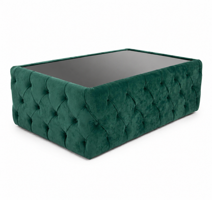 Masă de cafea tapitată cu catifea, model balon, de la brandul IMPACT MOB, cu finisaj elegant și design modern.