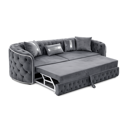 Canapea extensibilă Lugano 3 locuri tapitată cu catifea, brand Impact Mob, în nuanțe elegante, ideală pentru living modern.